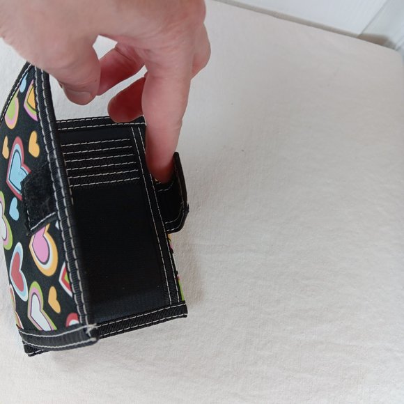 Tracker Hearts Graphic Wallet Colorful Fabric Unisex NWOT - Picture 5 of 14